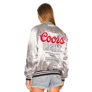 The Laundry Room Coors Light Official Nylon Bomber Jacket Silver